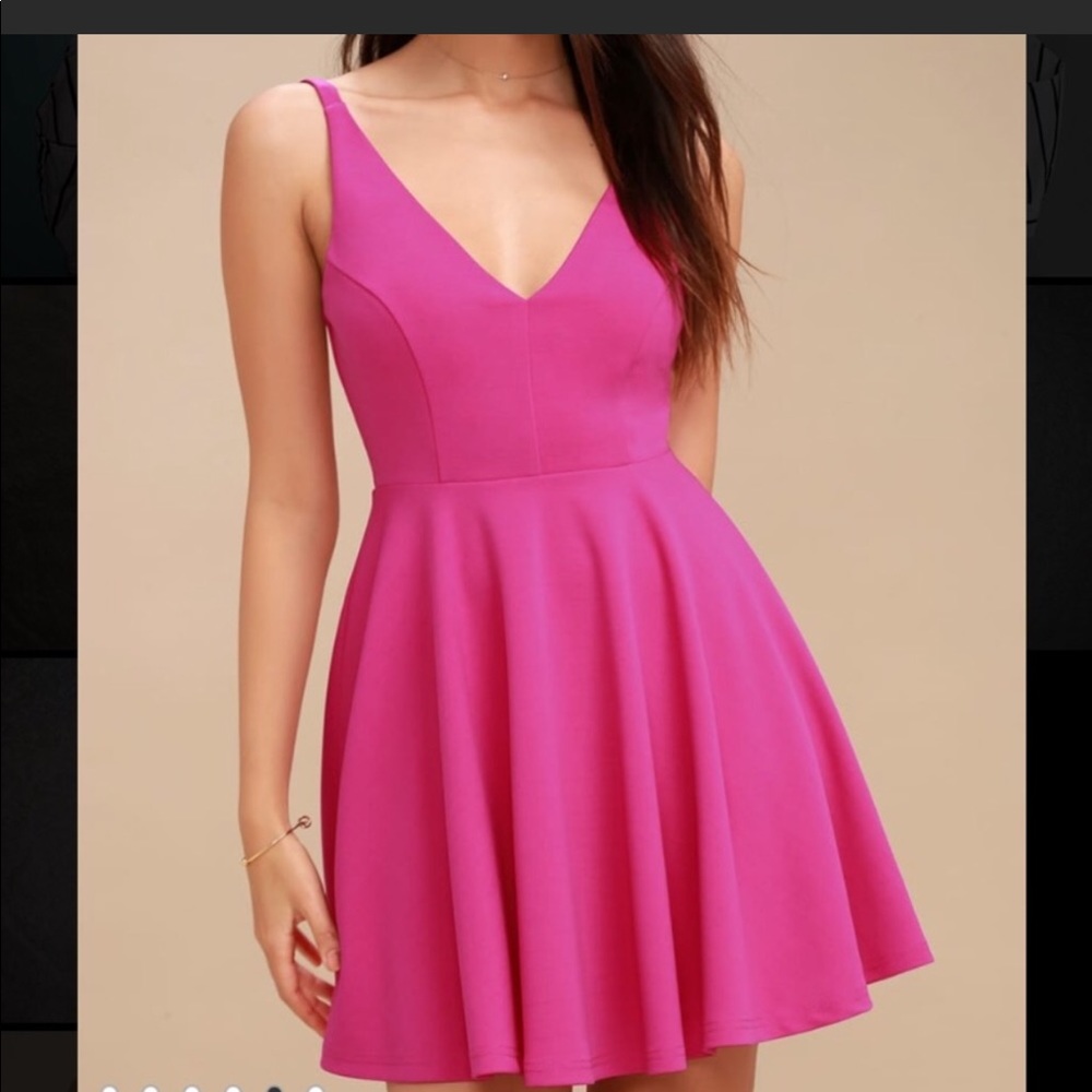 LULU’S hot pink skater dress